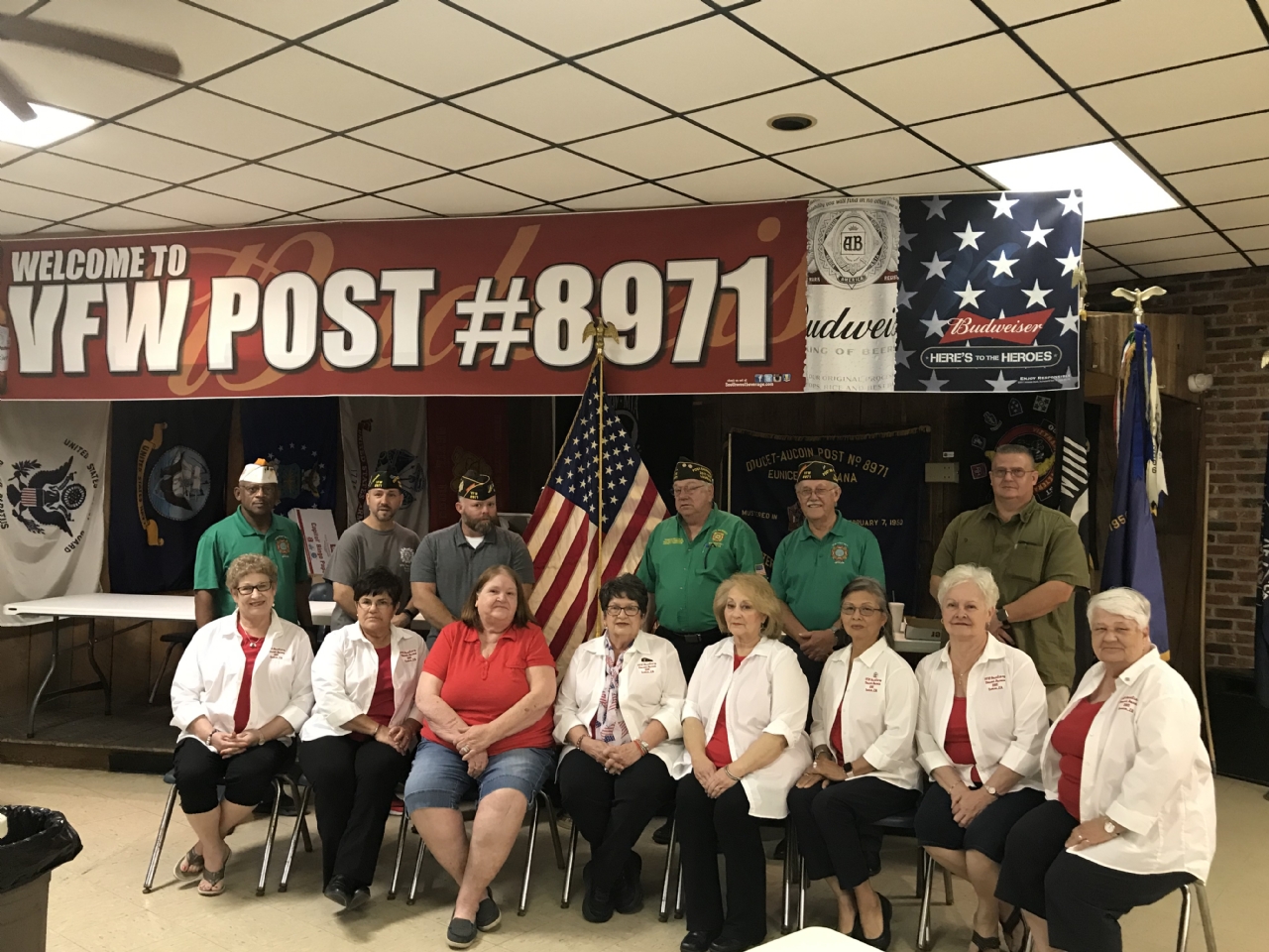 The 2019-2020 Officers
Donald Reber is the Post Commander
Linda Thibodeaux is the Auxiliary President